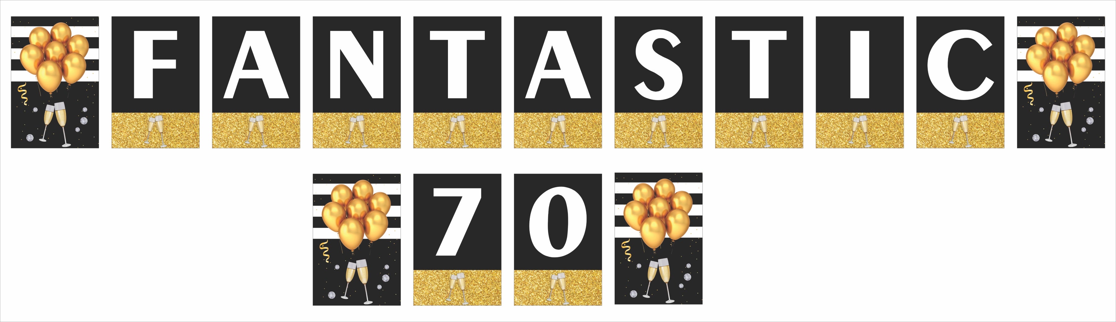 70th Birthday Party Banner for Decoration