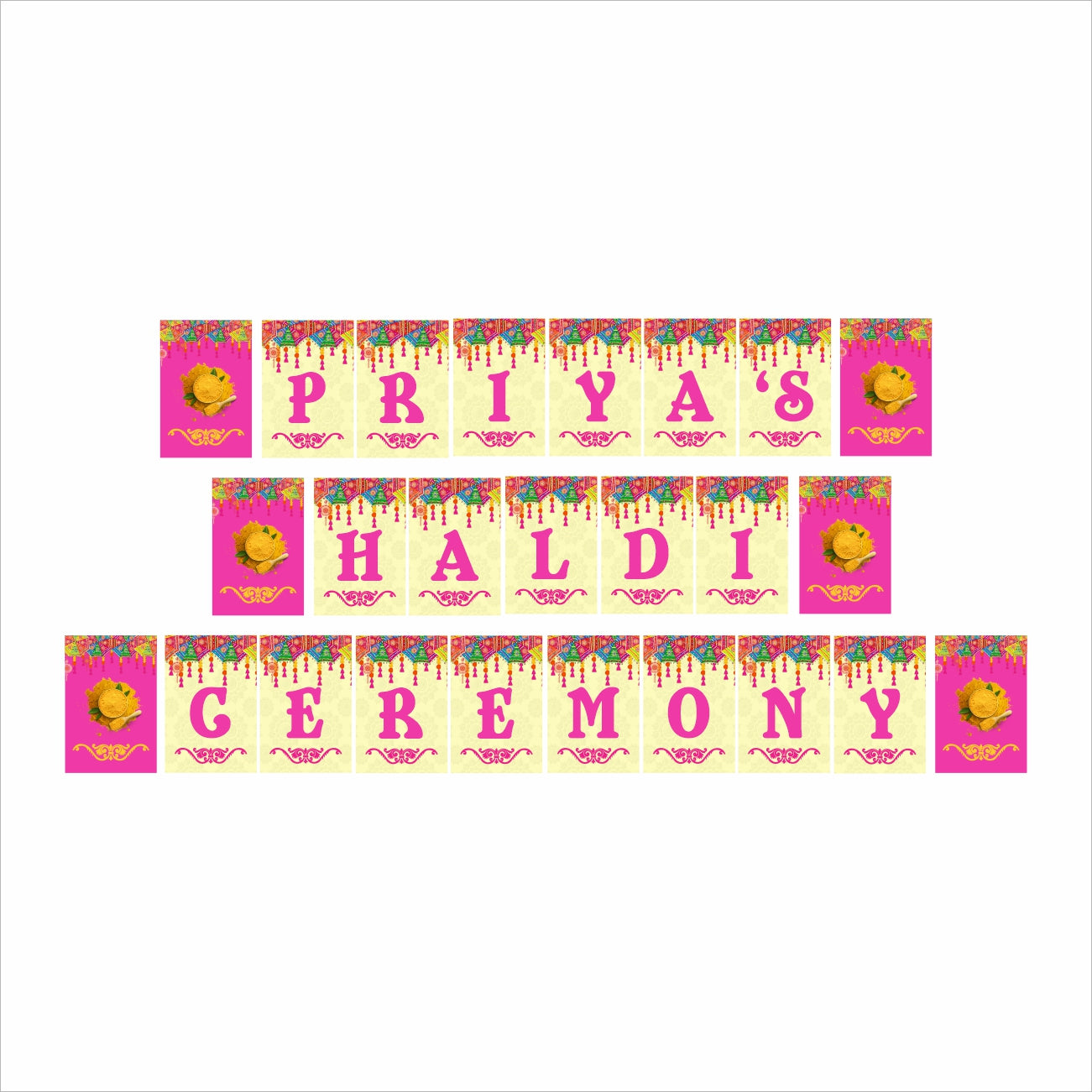 Haldi Theme Wedding Party Banner for Decoration