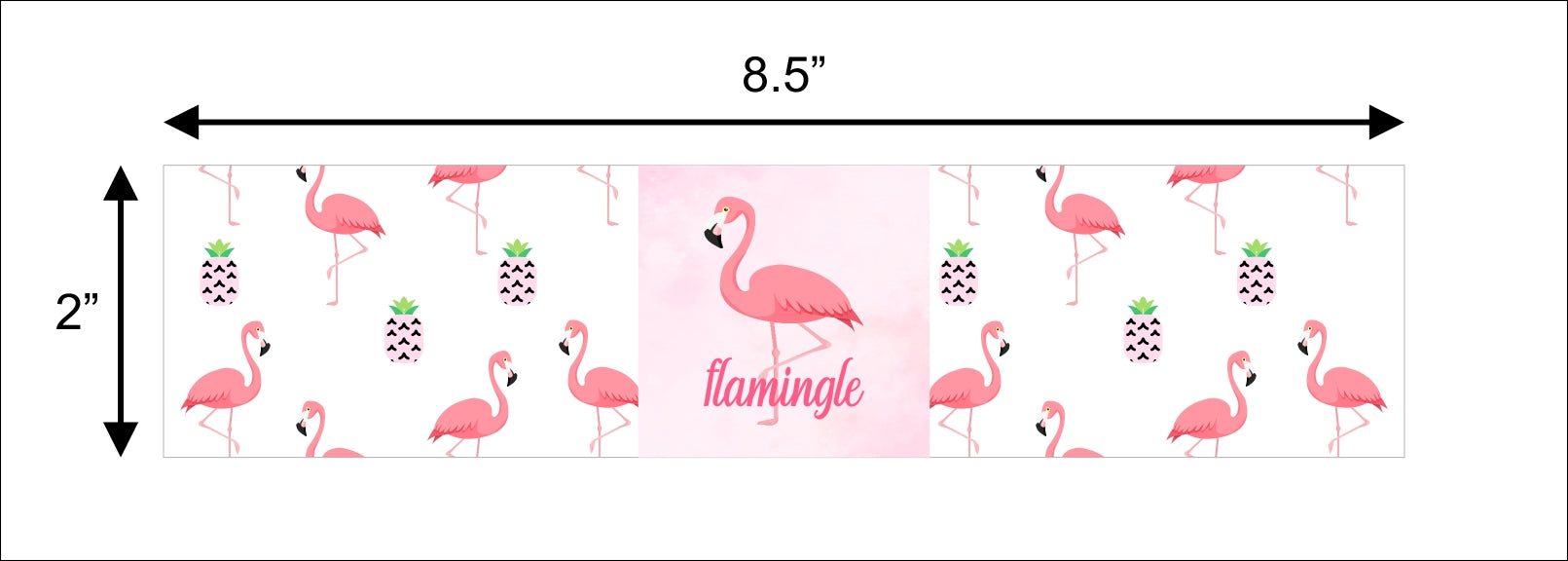 Flamingo Theme Water Bottle Labels