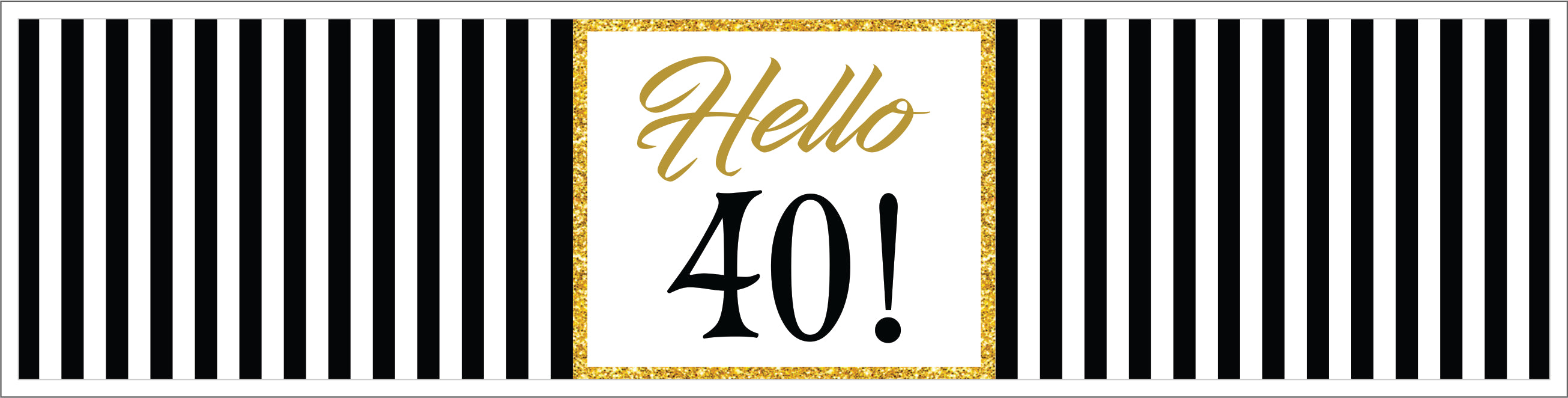 40th Birthday Theme Water Bottle Labels