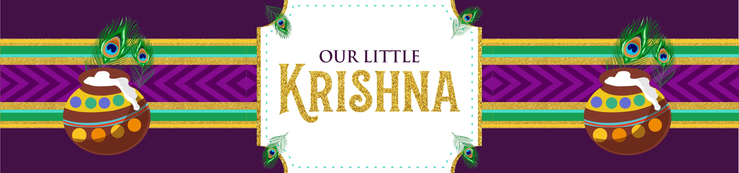 Little Krishna Theme Birthday Party Water Bottle Labels