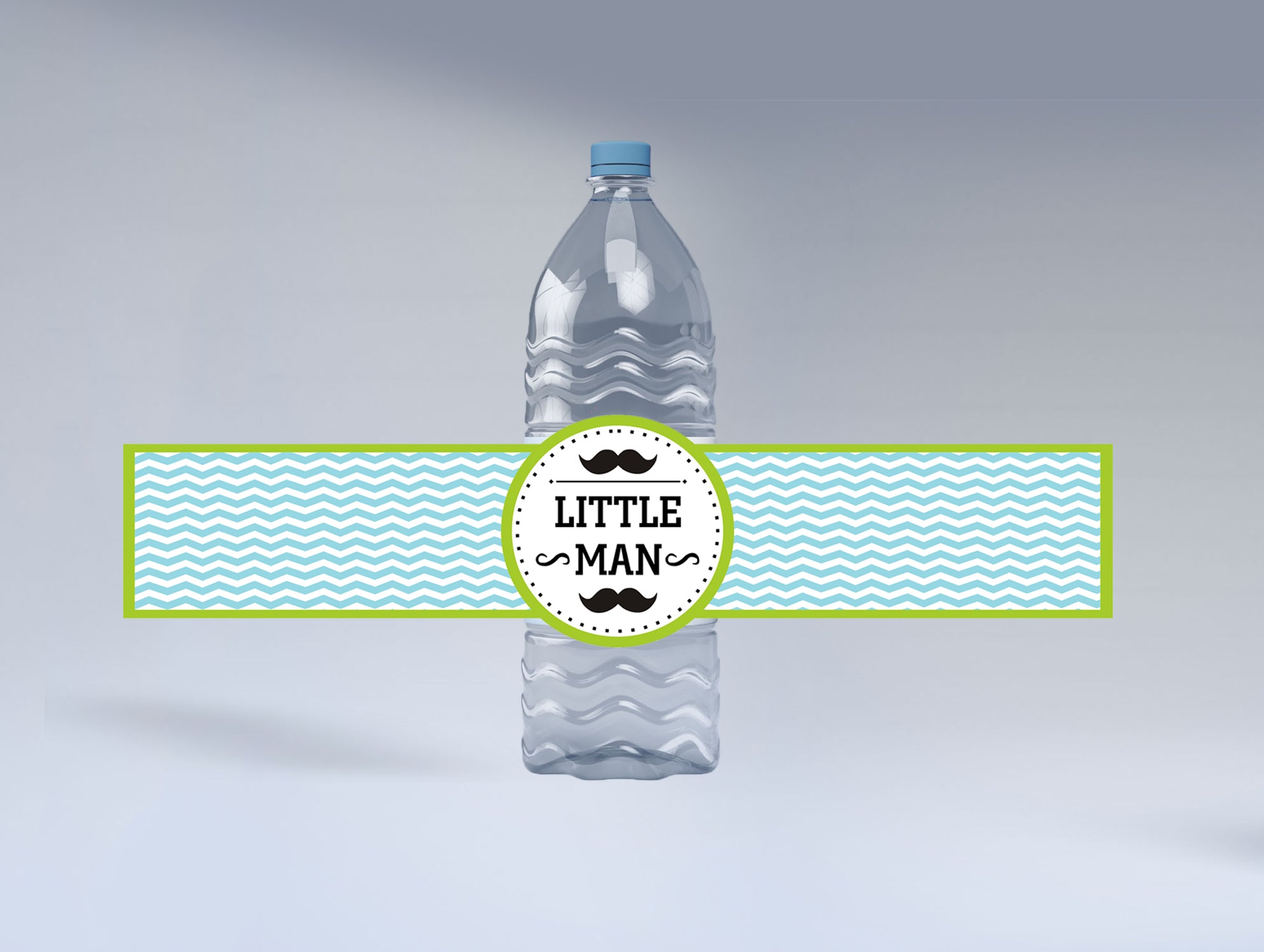 Little Man Theme Birthday Party Water Bottle Labels