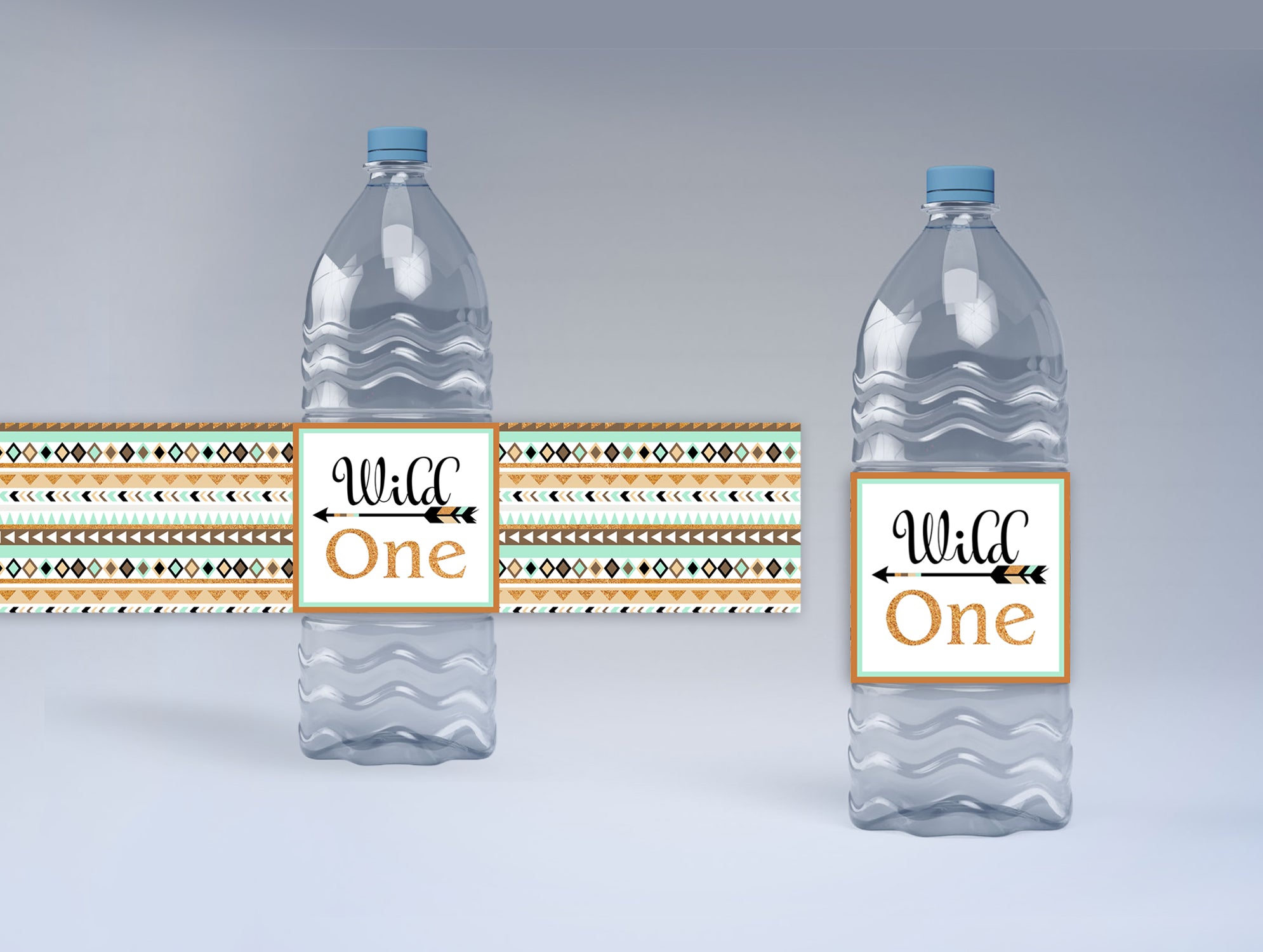 Wild One Theme Water Bottle Labels