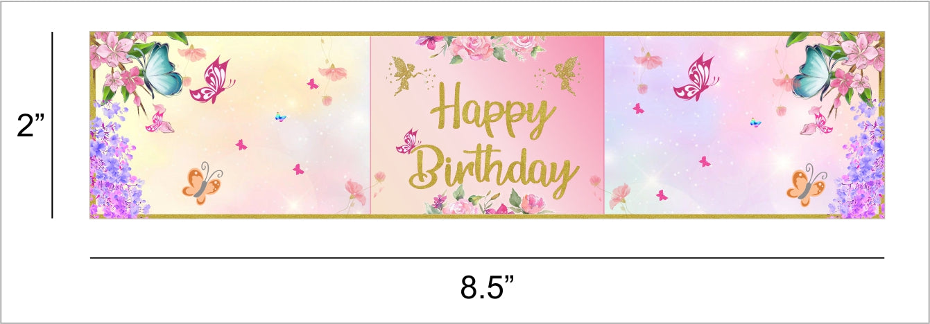 Butterfly Theme Water Bottle Labels