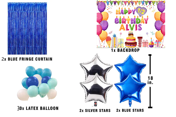 Half Birthday Boys Party Complete Set with Personalized Backdrop
