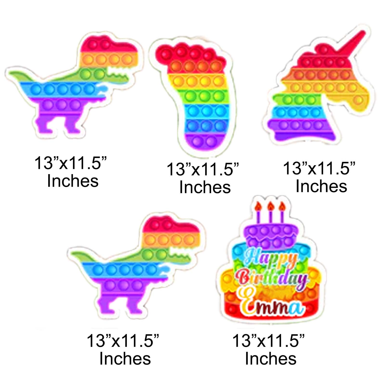 Pop It Theme Birthday Party Cutouts