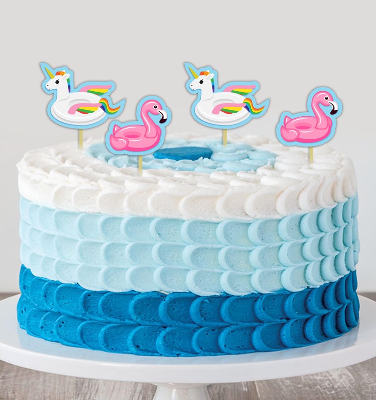 Pool Party Theme Birthday Party Cake Topper /Cake Decoration Kit