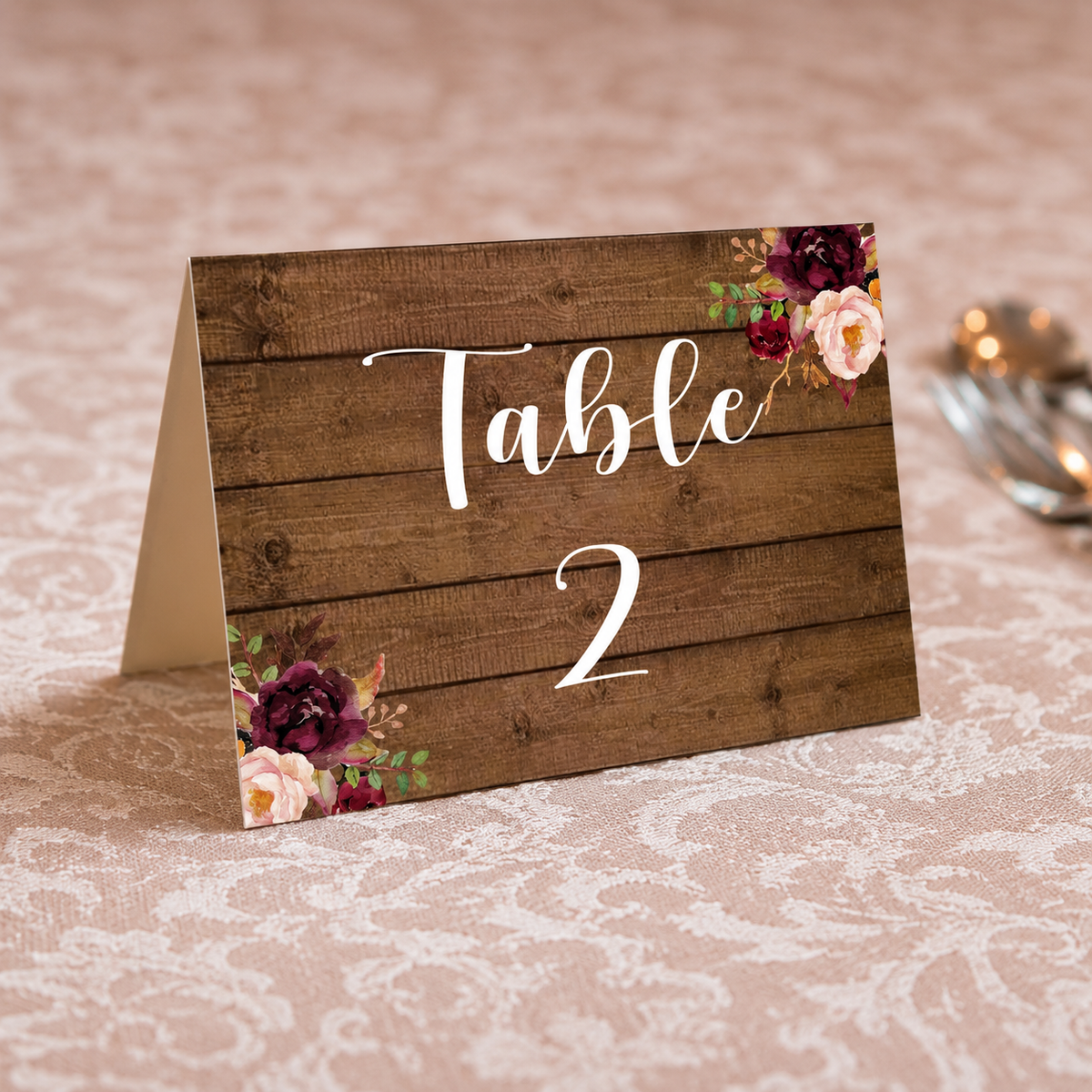 Rustic Theme Wedding Table Numbers/ Table Placecards