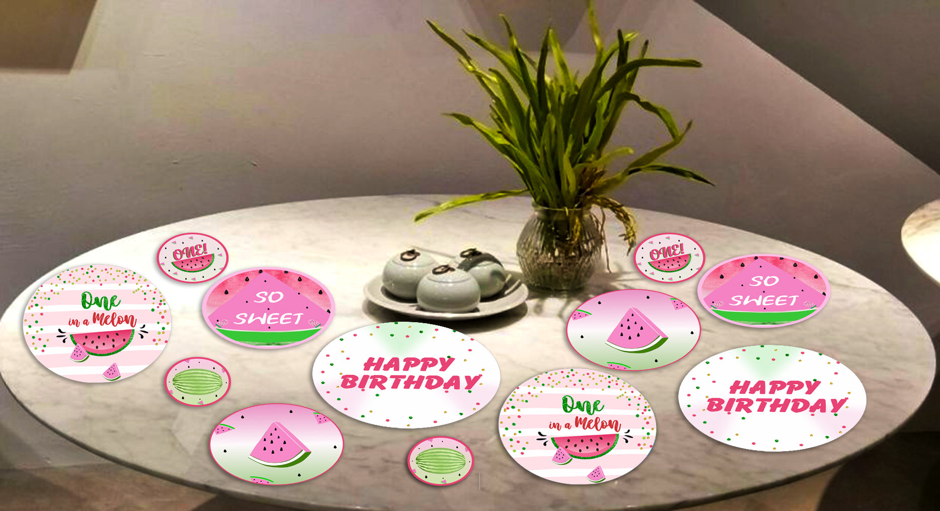 One In A Melon Birthday Party Table Confetti