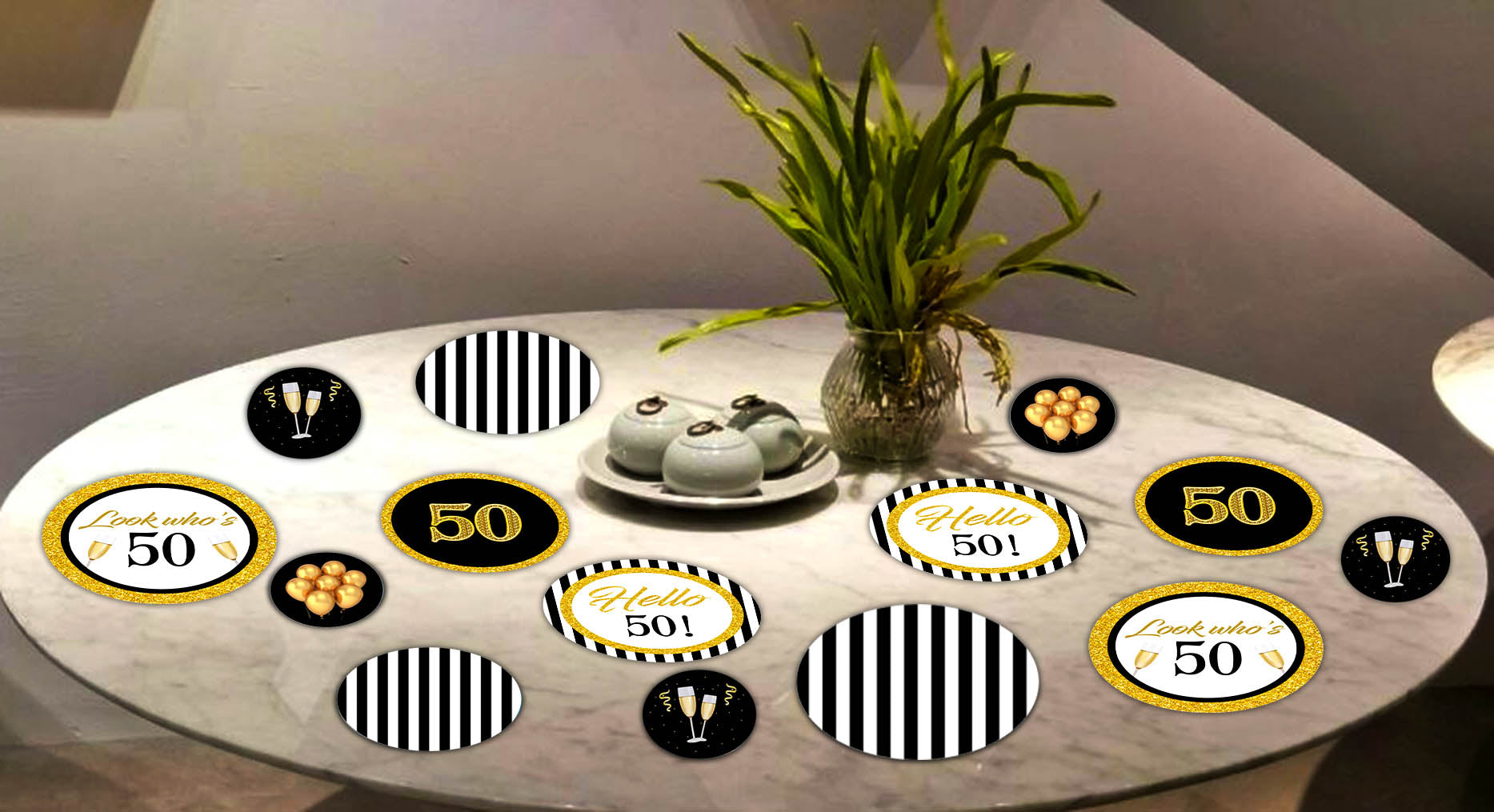50th Birthday Party Table Confetti