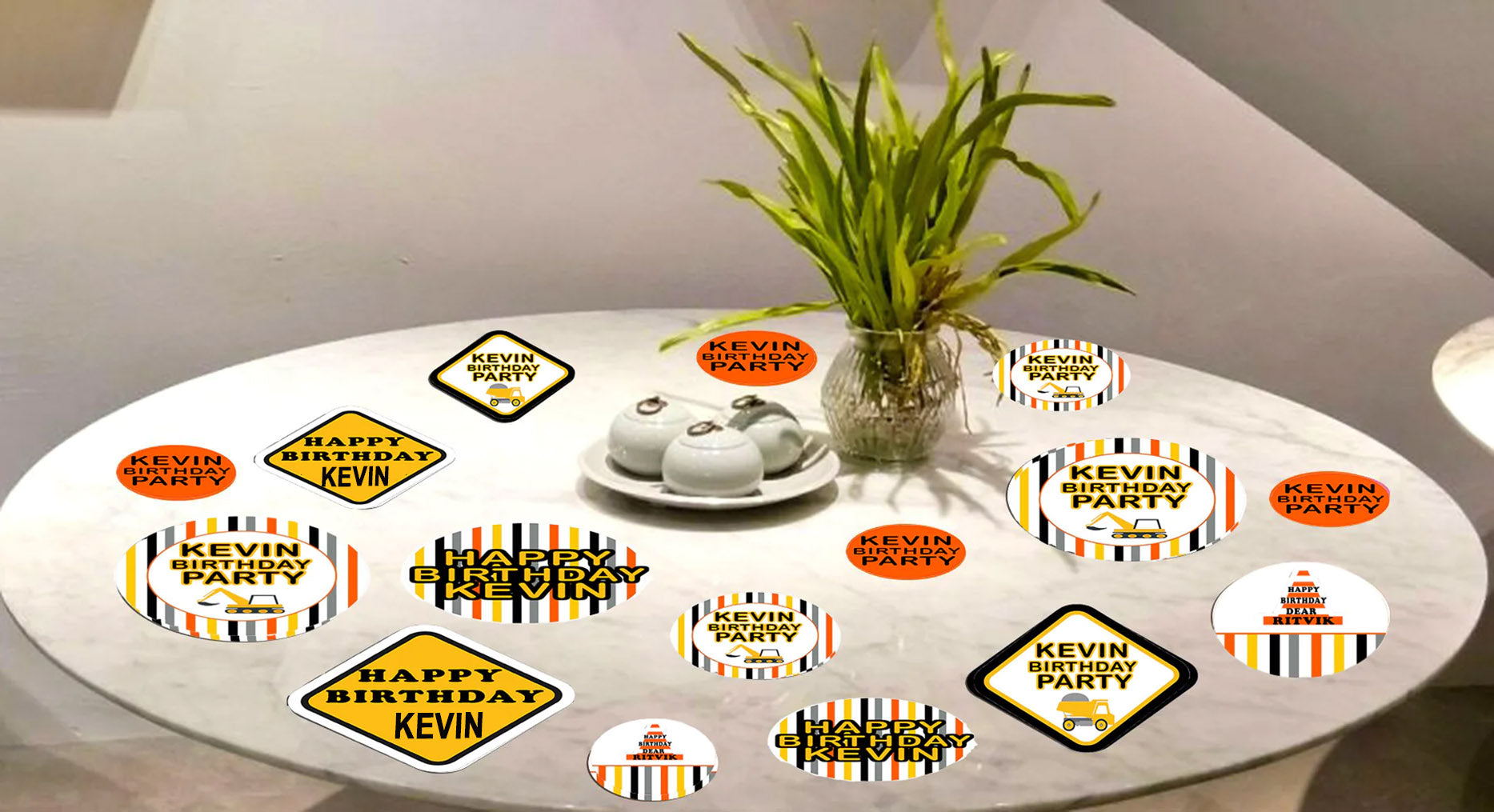 Construction Birthday Party Table Confetti
