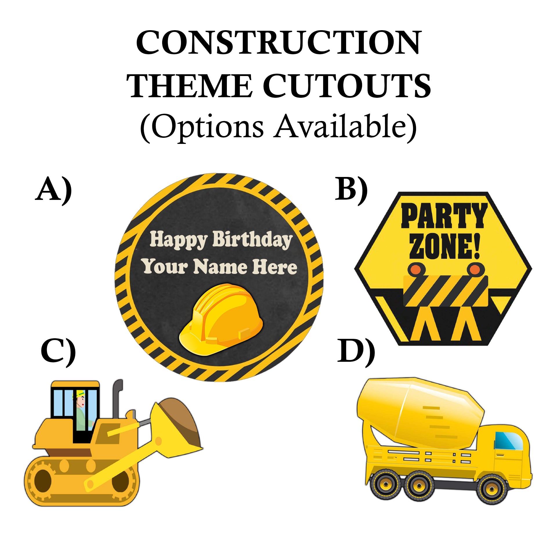 Construction Party Cutouts / Props