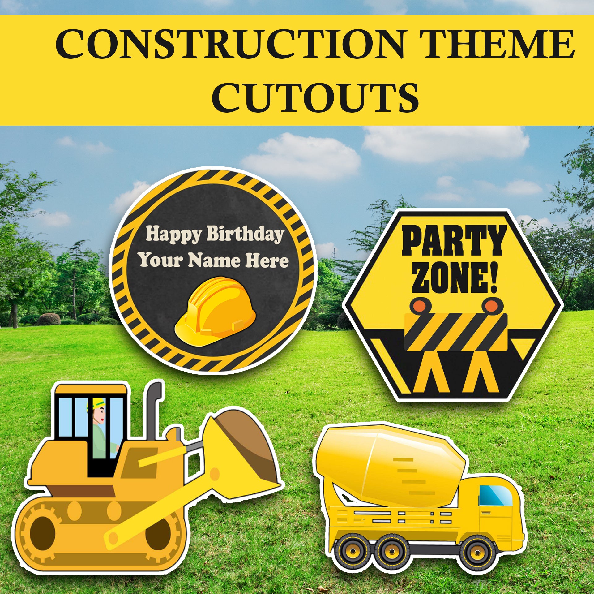 Construction Party Cutouts / Props