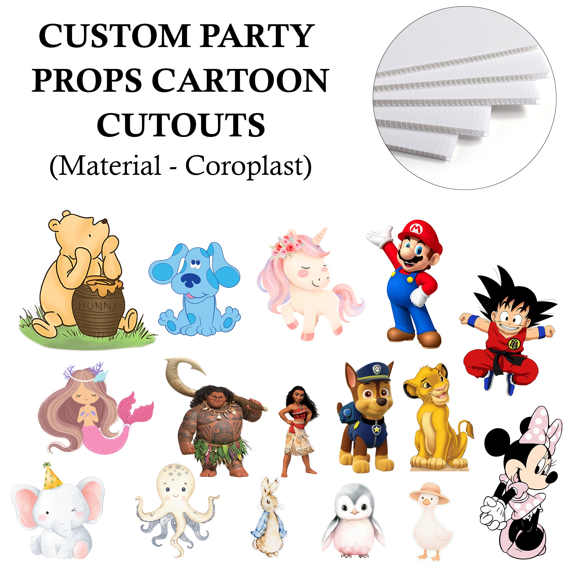 Custom Any Character Cutout or Any Theme Prop for Birthdays or Baby Shower or Any Event
