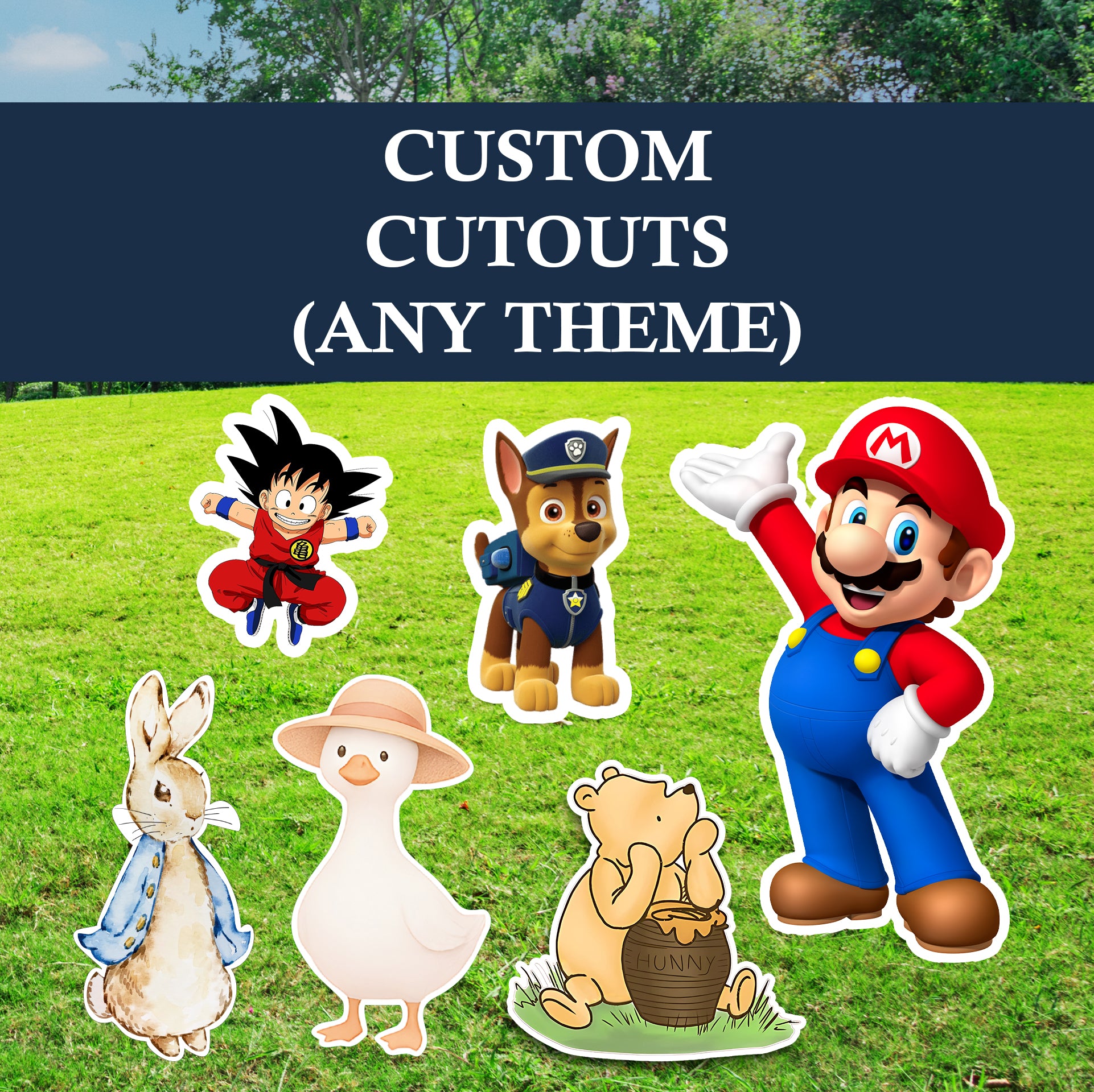 Custom Any Character Cutout or Any Theme Prop for Birthdays or Baby Shower or Any Event