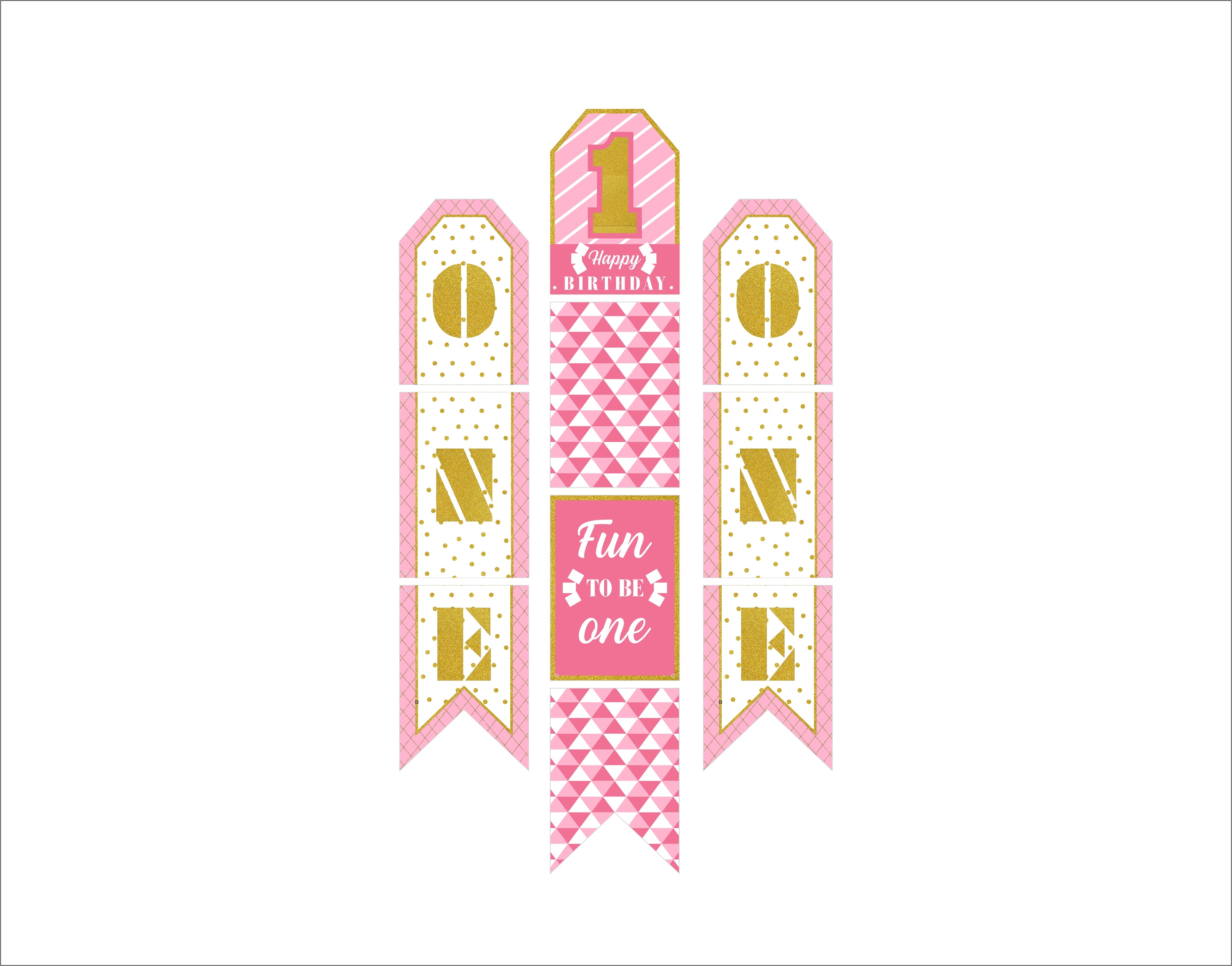 One Is Fun Theme Birthday Paper Door Banner/ Wall Decoration.