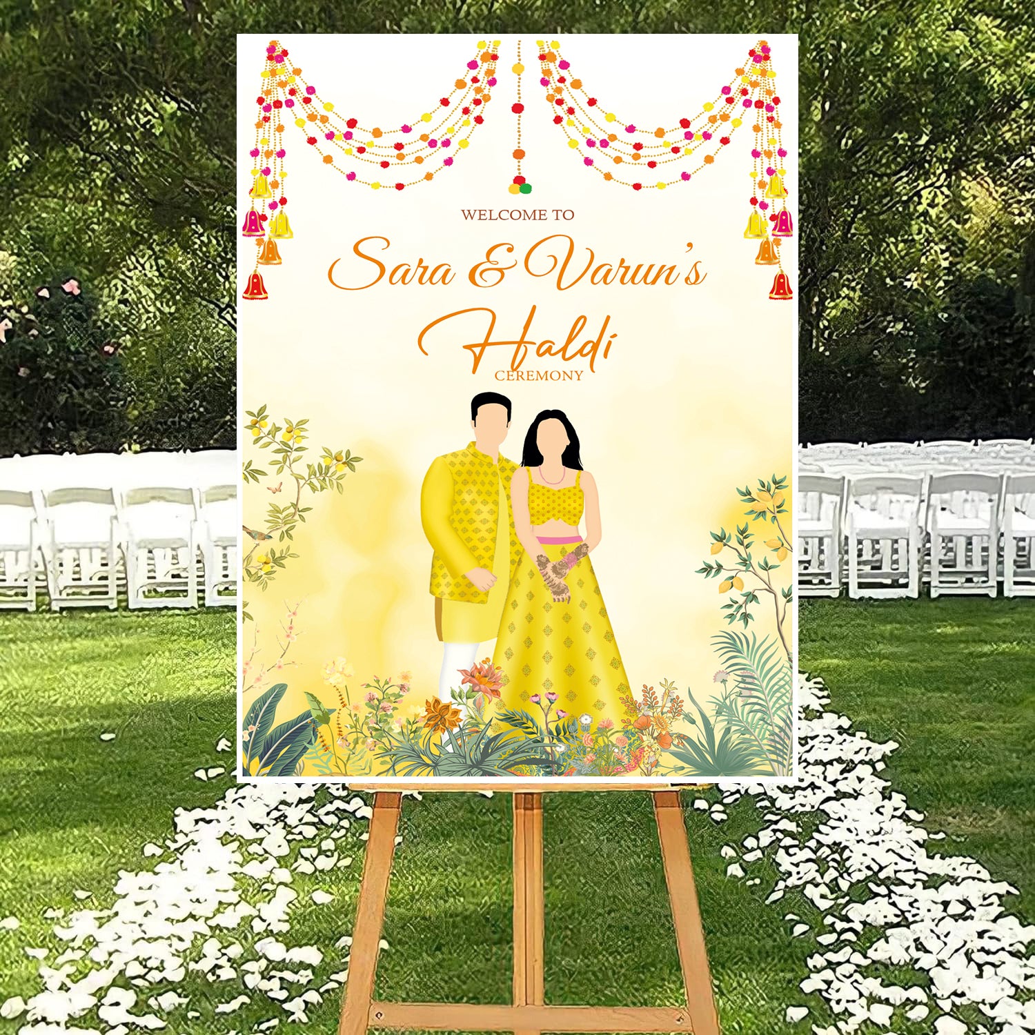 Haldi Ceremony Welcome Board for Decoration