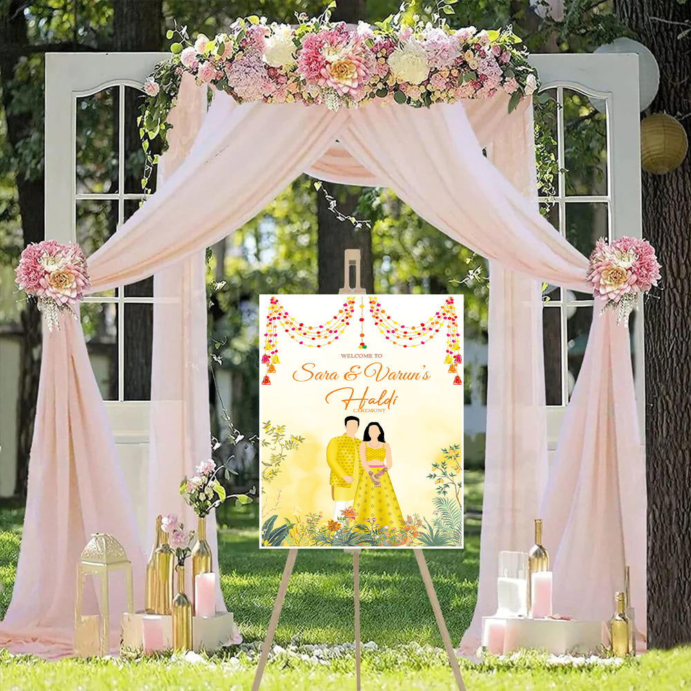 Haldi Ceremony Welcome Board for Decoration