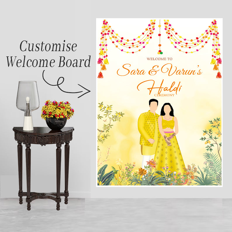 Haldi Ceremony Welcome Board for Decoration