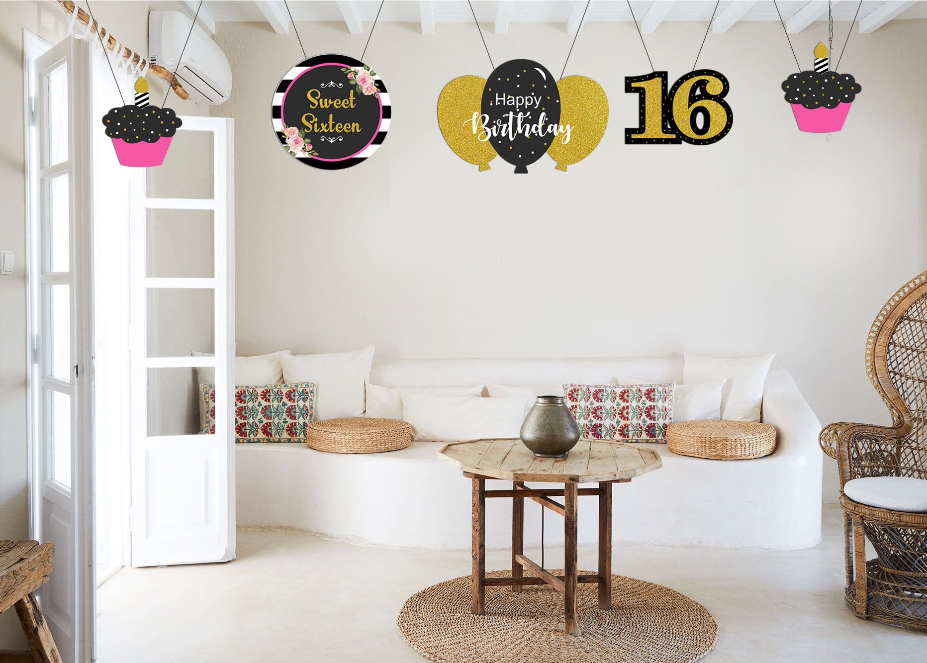 16th Birthday Party Theme Hanging Set for Decoration