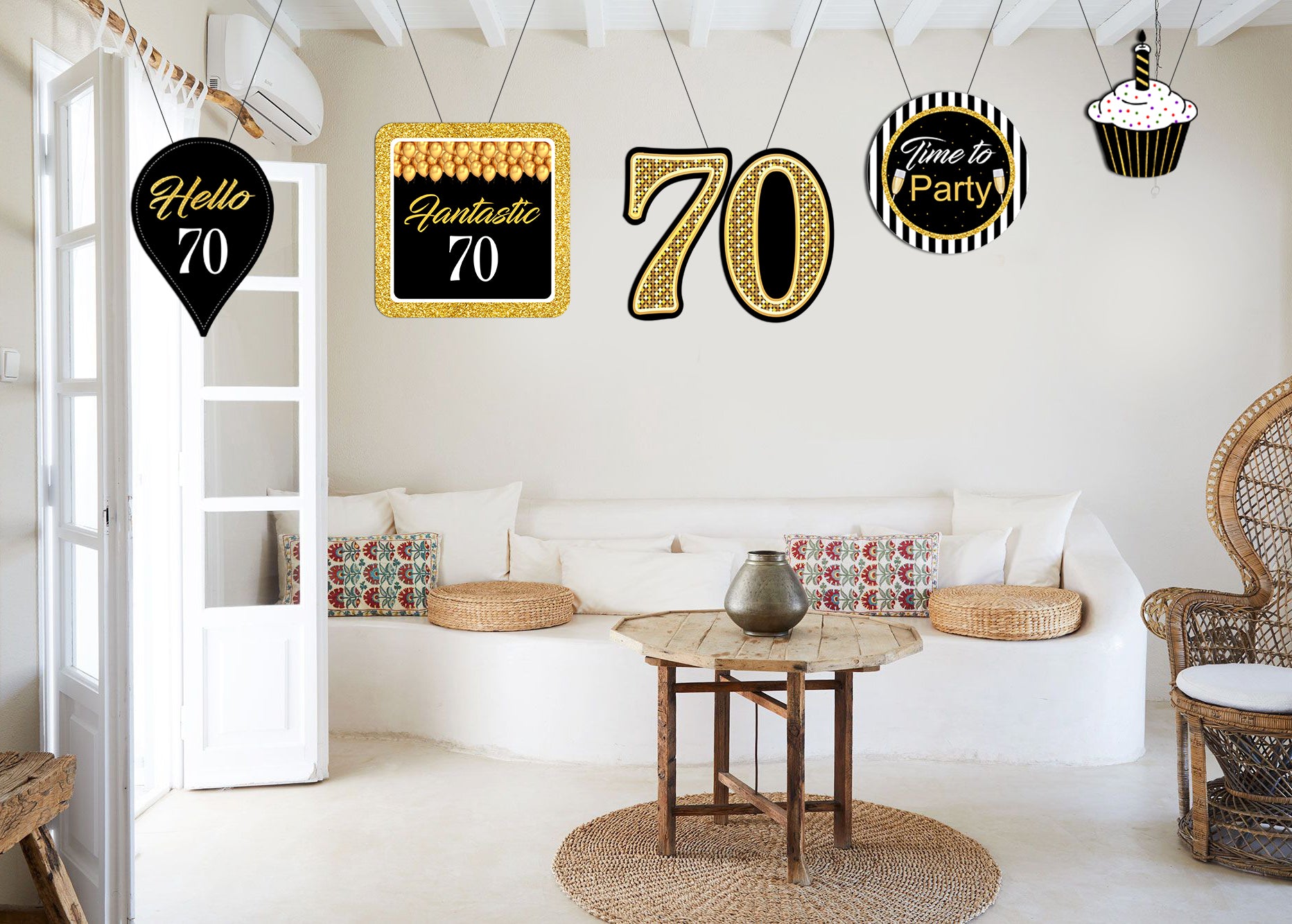 70th Birthday Party Theme Hanging Set for Decoration