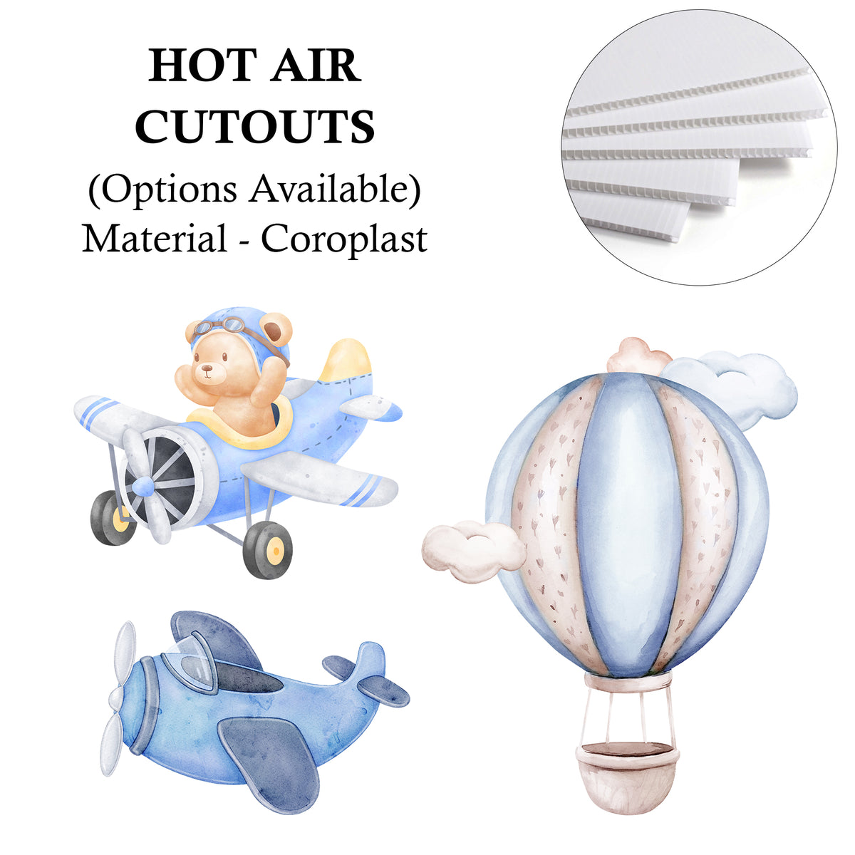 Hot Air Balloon & Airplane Birthday Theme Party Cutou
