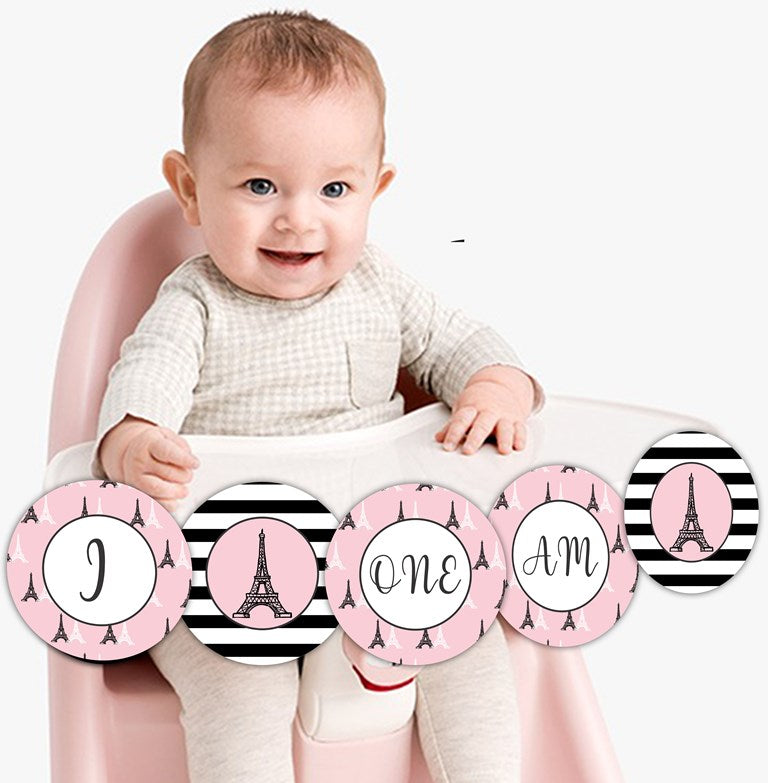 Paris Theme "I Am One" Birthday Banner for Decoration