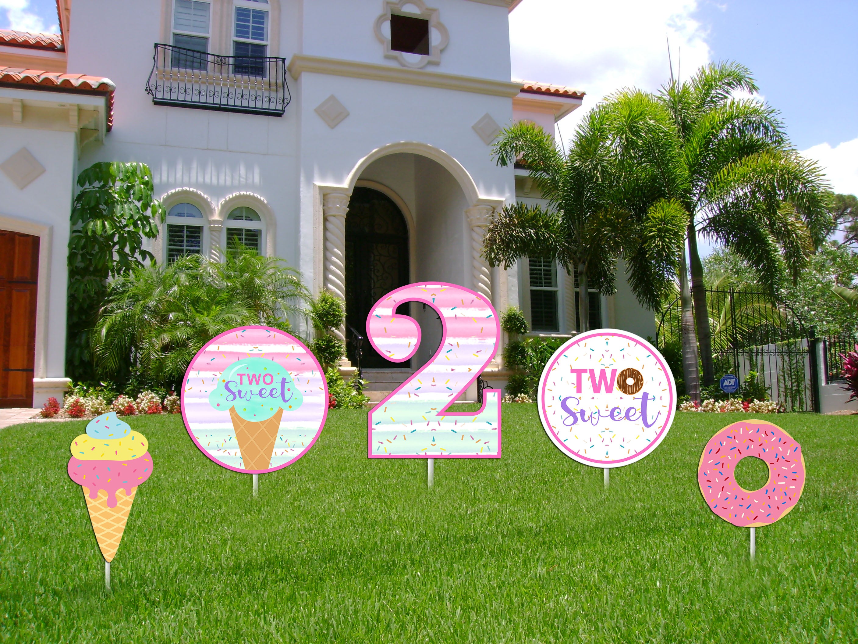Two Sweet Theme Birthday Party Cutouts