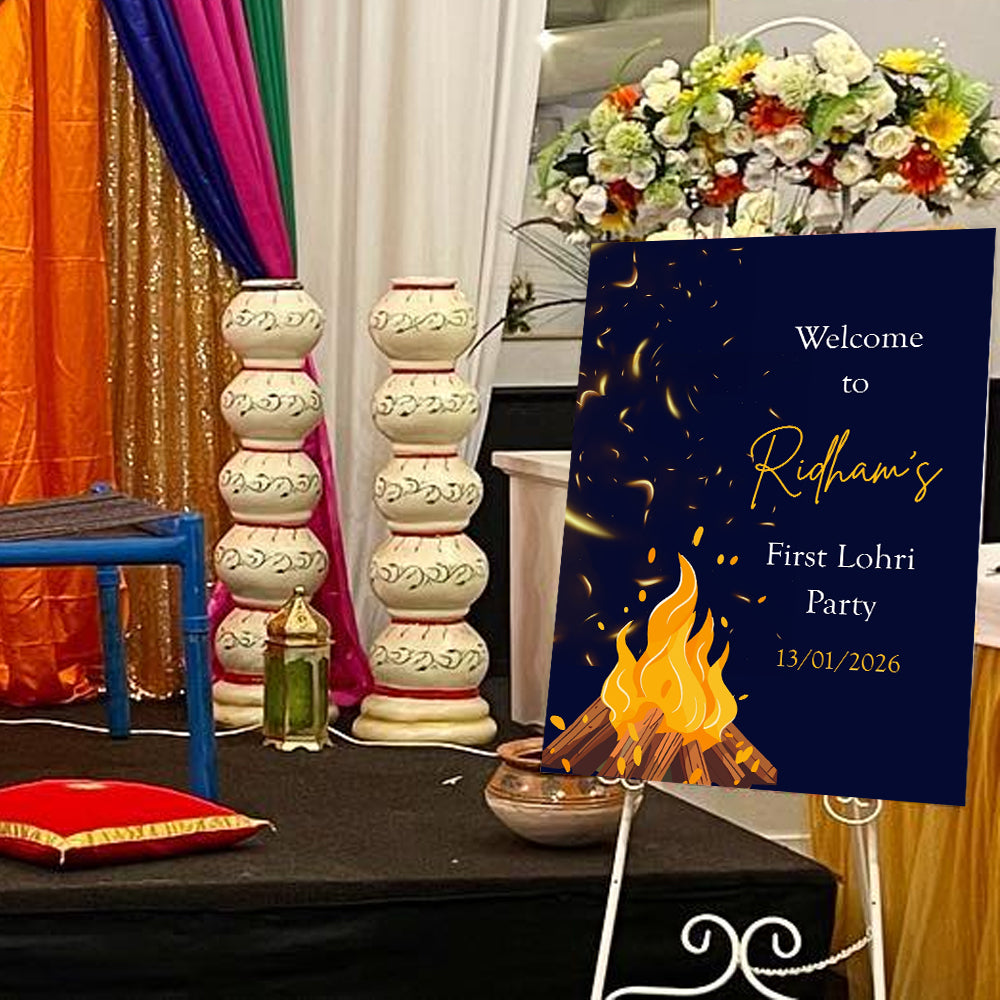 Lohri Party Personalized Yard Sign/Welcome Board