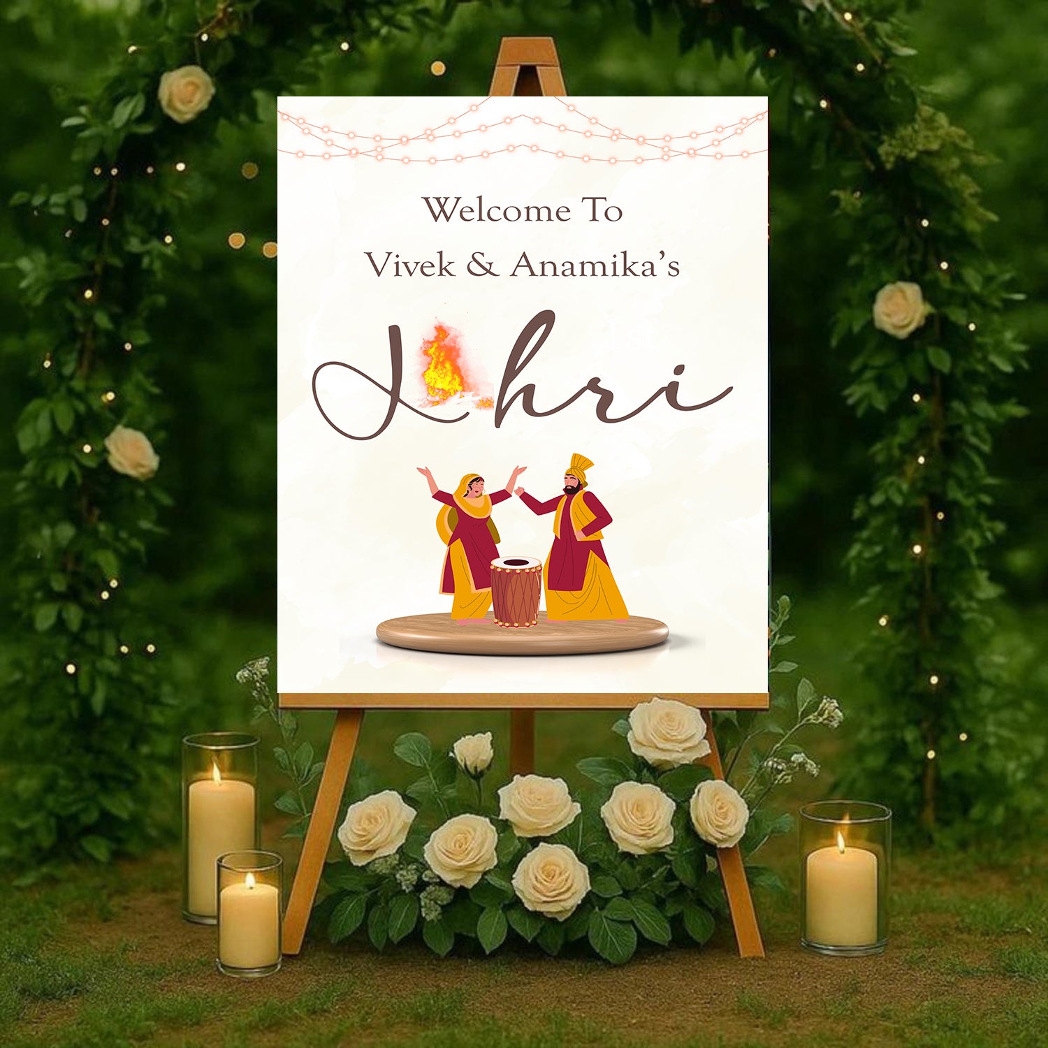 Lohri Party Personalized Yard Sign/Welcome Board