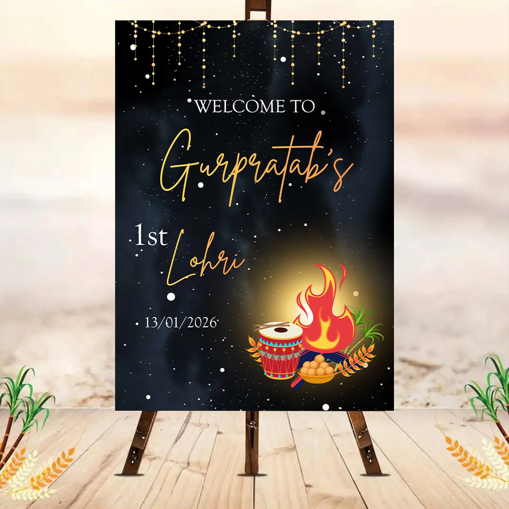 Lohri Party Personalized Yard Sign/Welcome Board (Copy)