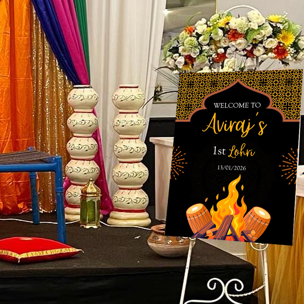 Lohri Party Personalized Yard Sign/Welcome Board