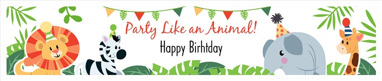 Jungle Safari Theme Birthday Party Long Banner for Decoration