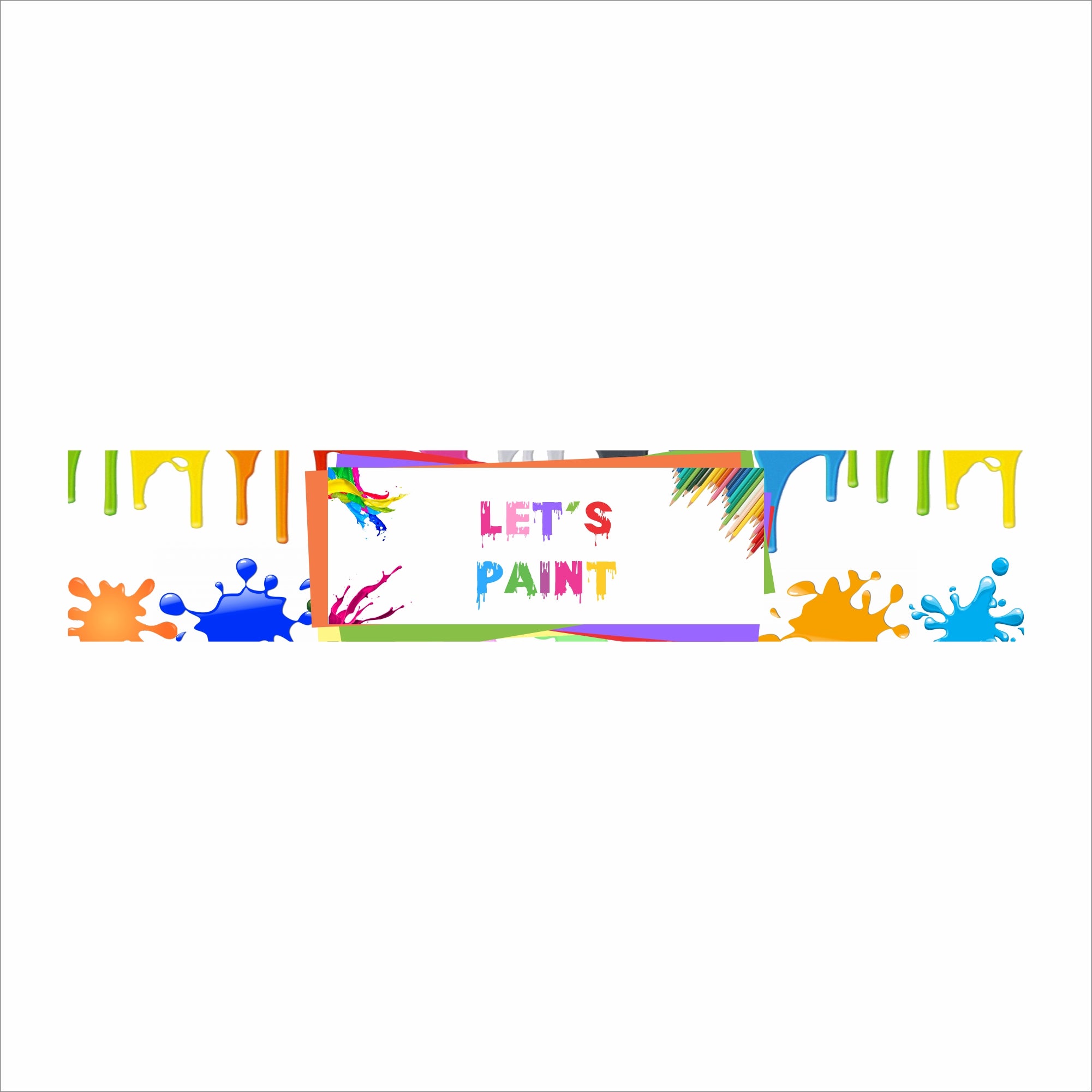 Art and Paint Birthday Party Long Banner for Decoration
