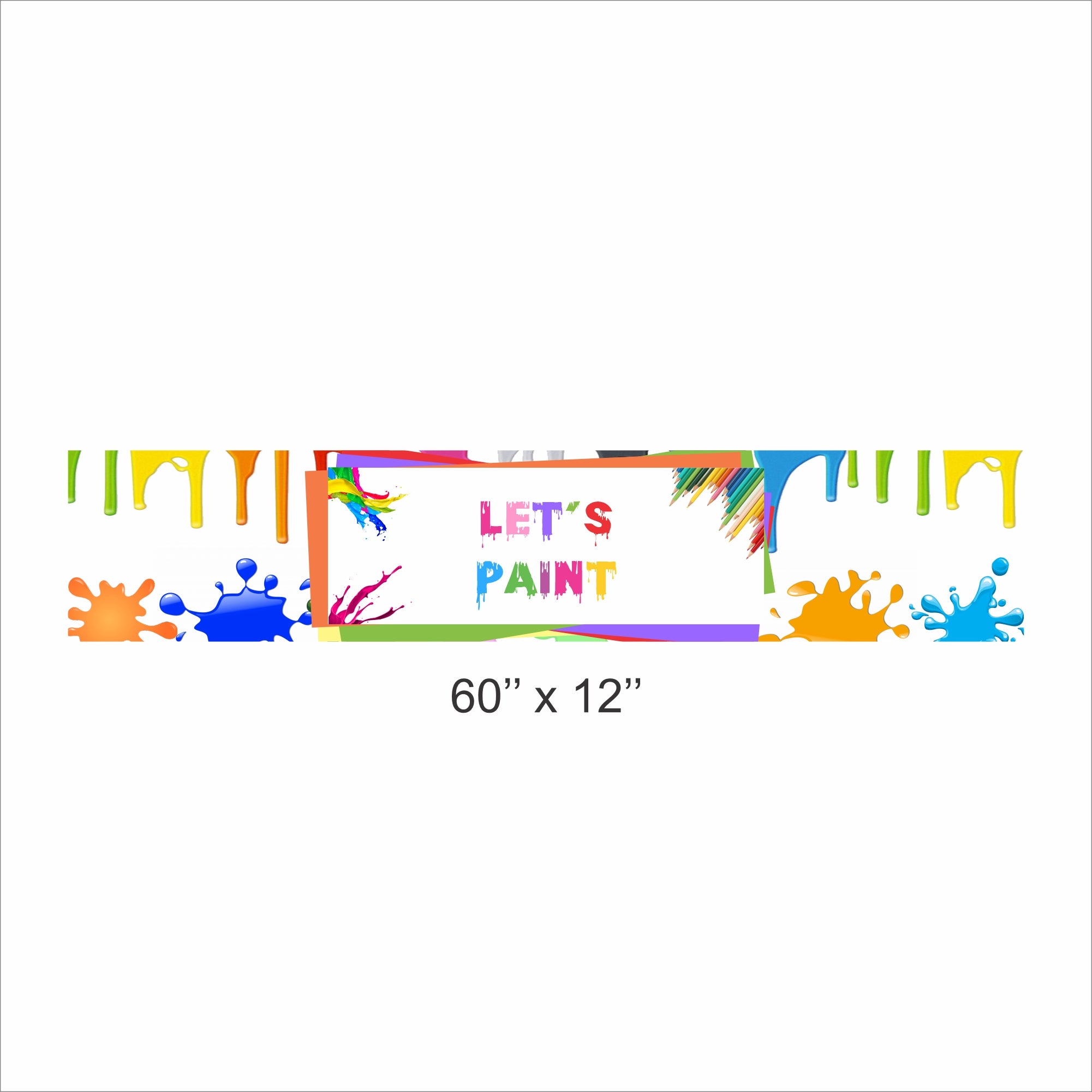 Art and Paint Birthday Party Long Banner for Decoration