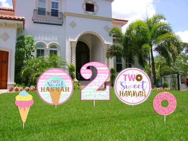 Two Sweet Theme Birthday Party Cutouts