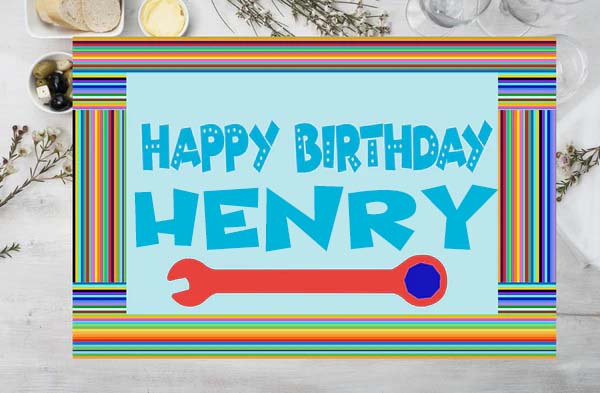 Robot Theme Birthday Table Mats for Decoration