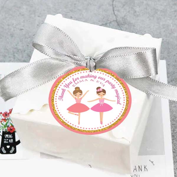 Twin Girls Birthday Birthday Party Thank You Tags/Return Gift tags