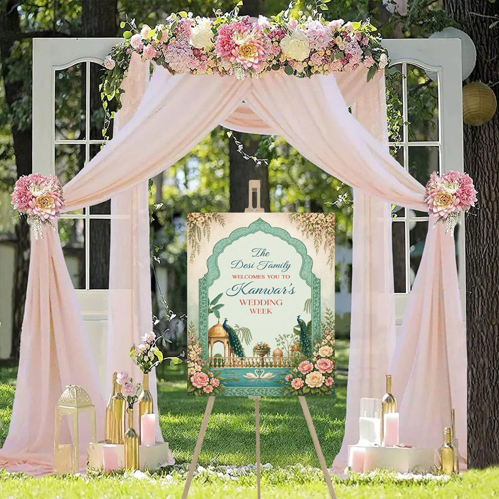 Indian Wedding Week Ceremony Welcome Board for Decoration
