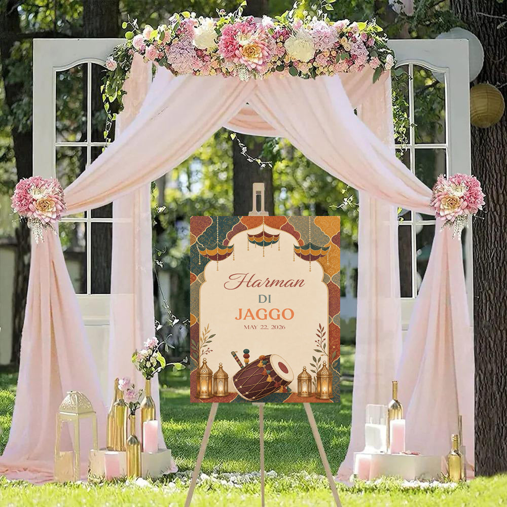 Jaggo Welcome Signage for Punjabi Wedding Decoration
