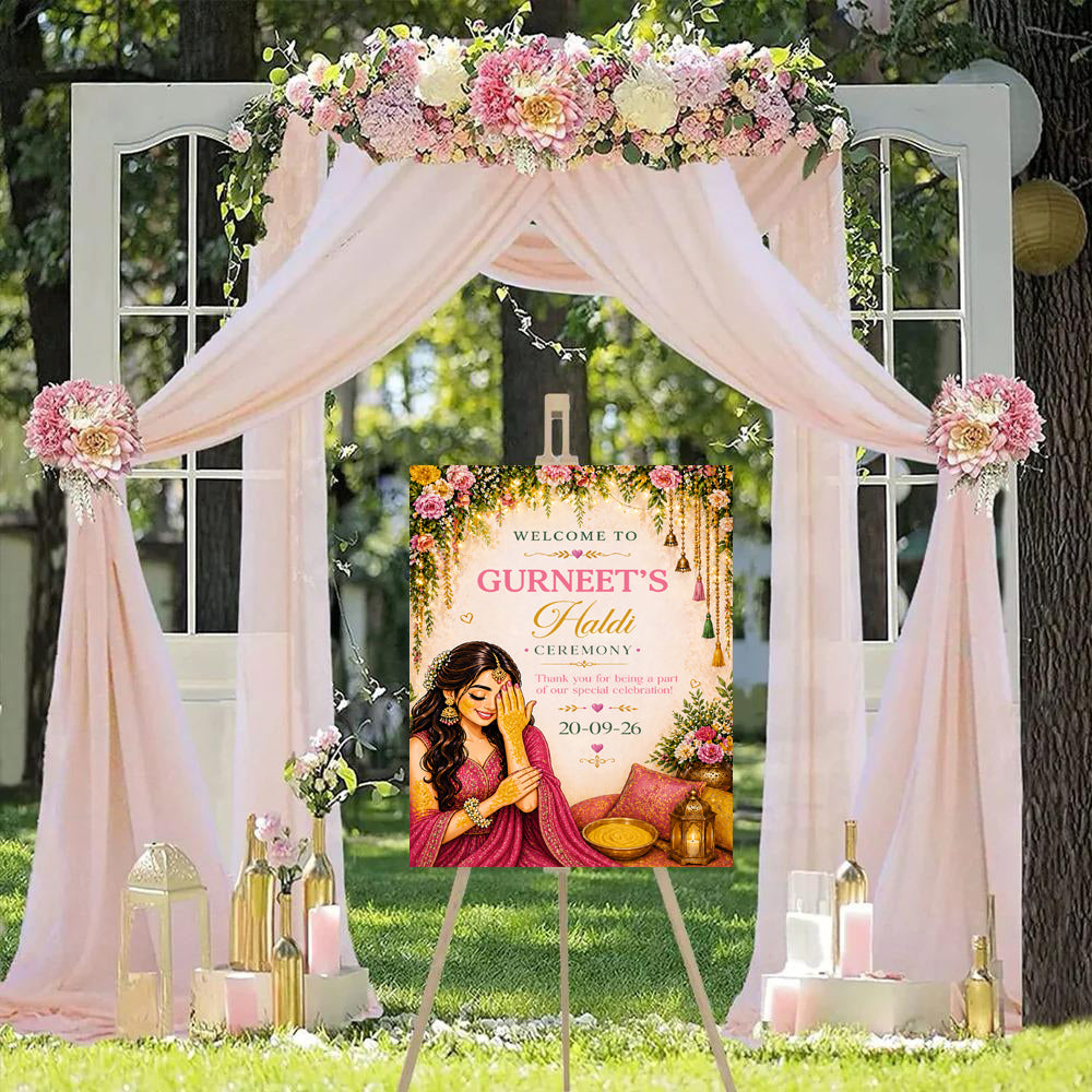 Haldi / Maiyan Ceremony Welcome Board for Decoration
