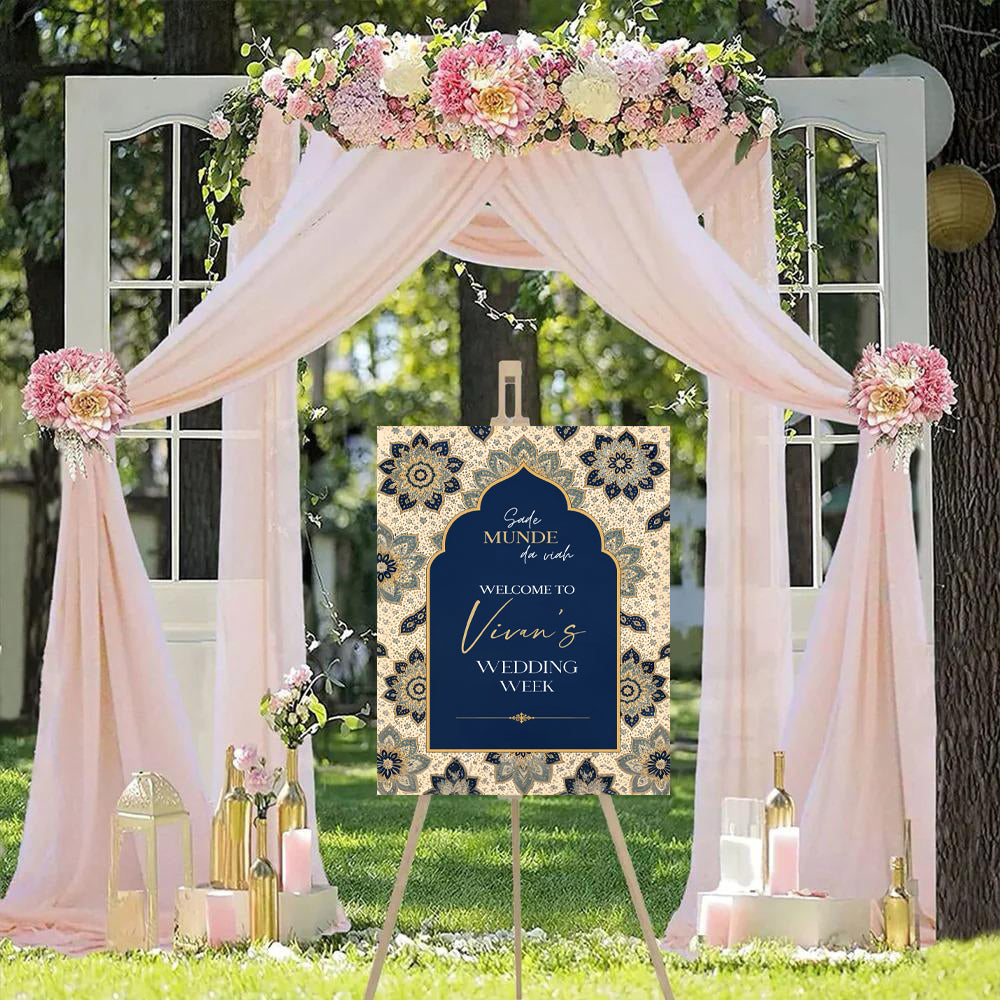 Indian Wedding Week Ceremony Welcome Board for Decoration