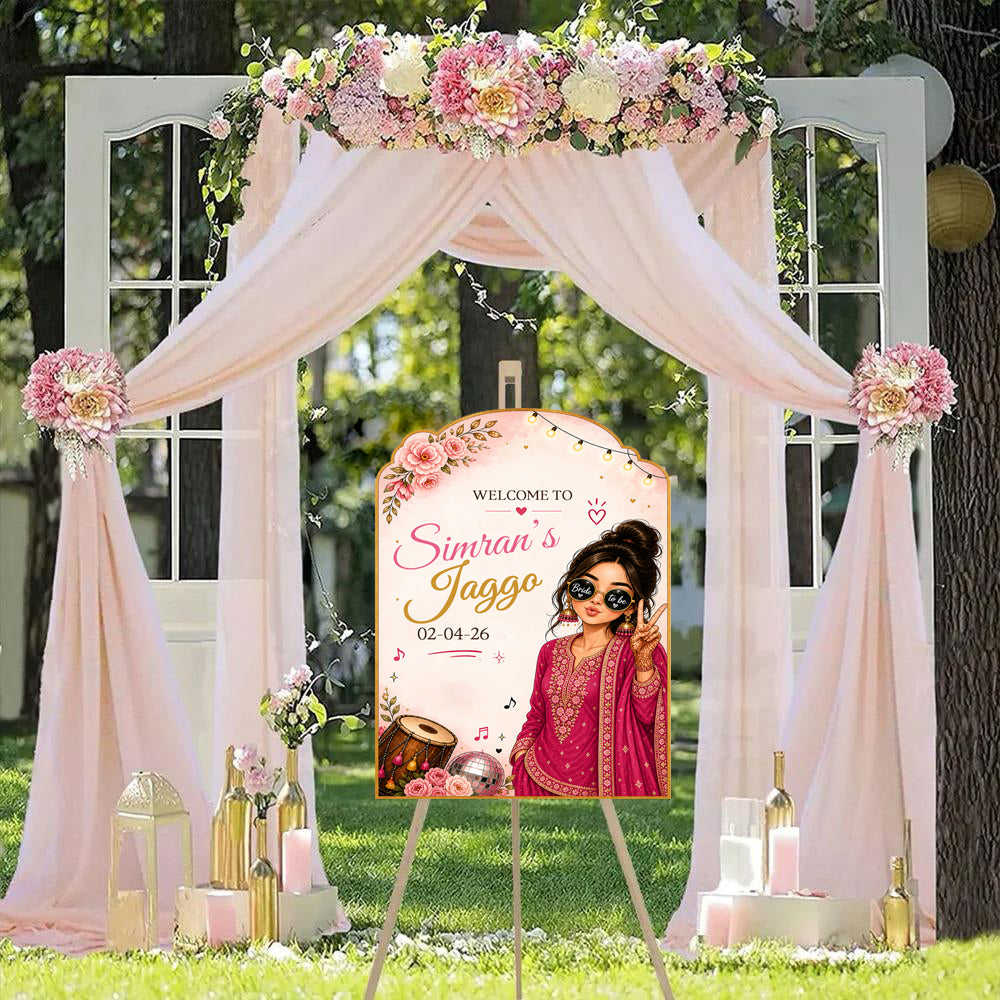 Jaggo Welcome Signage for Punjabi Wedding Decoration
