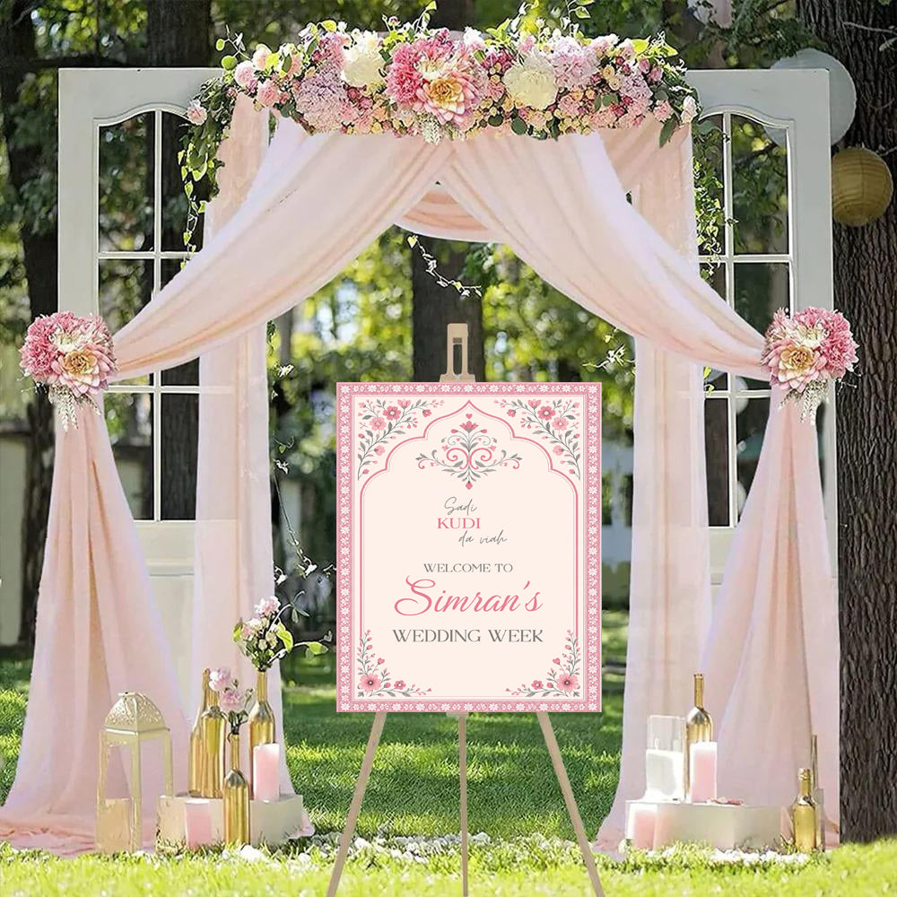 Indian Wedding Week Ceremony Welcome Board for Decoration