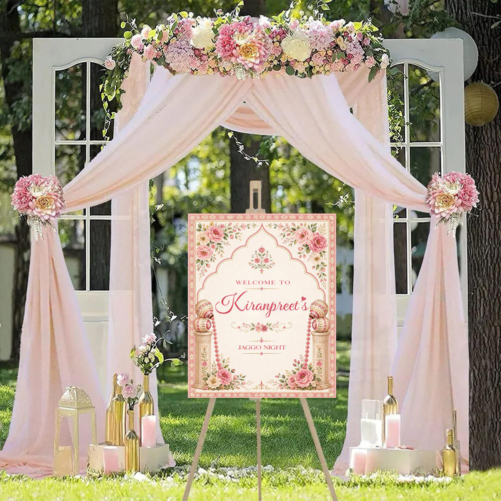 Jaggo Welcome Signage for Punjabi Wedding Decoration