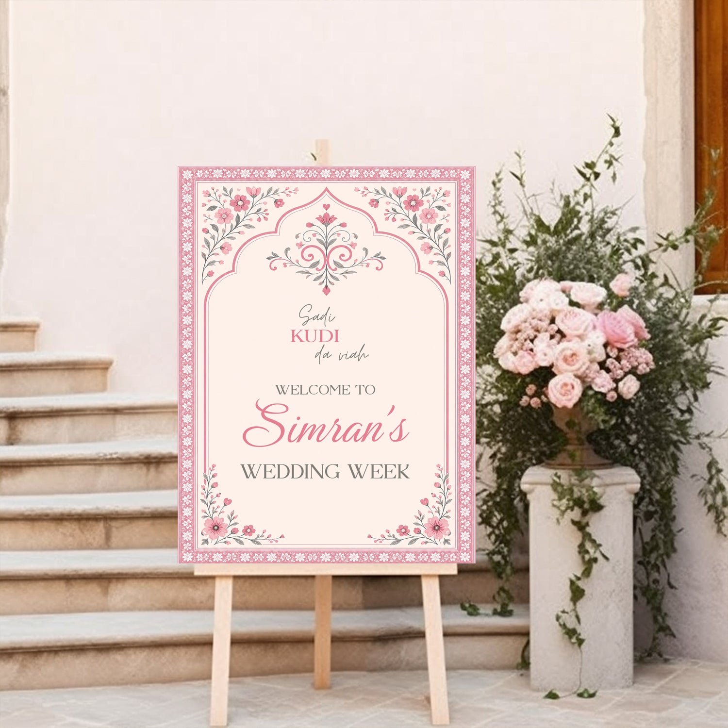 Indian Wedding Week Ceremony Welcome Board for Decoration