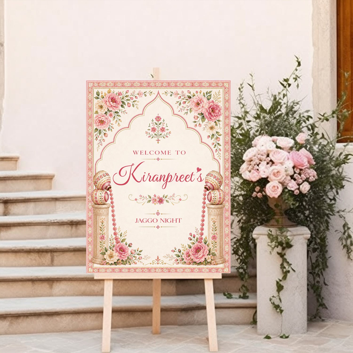 Jaggo Welcome Signage for Punjabi Wedding Decoration