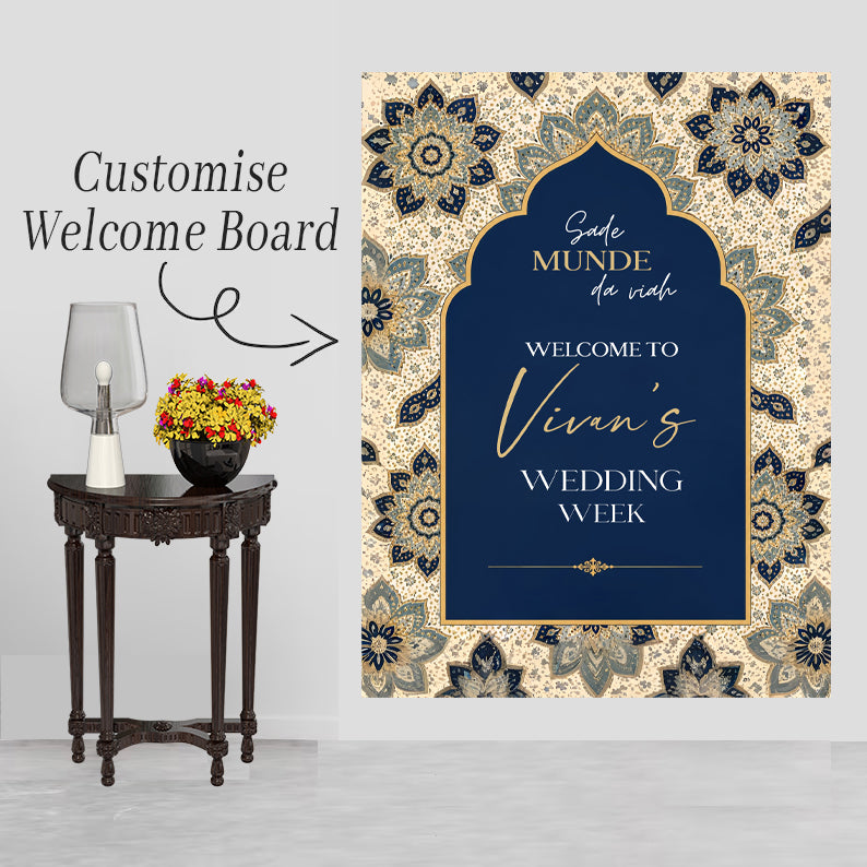 Indian Wedding Week Ceremony Welcome Board for Decoration