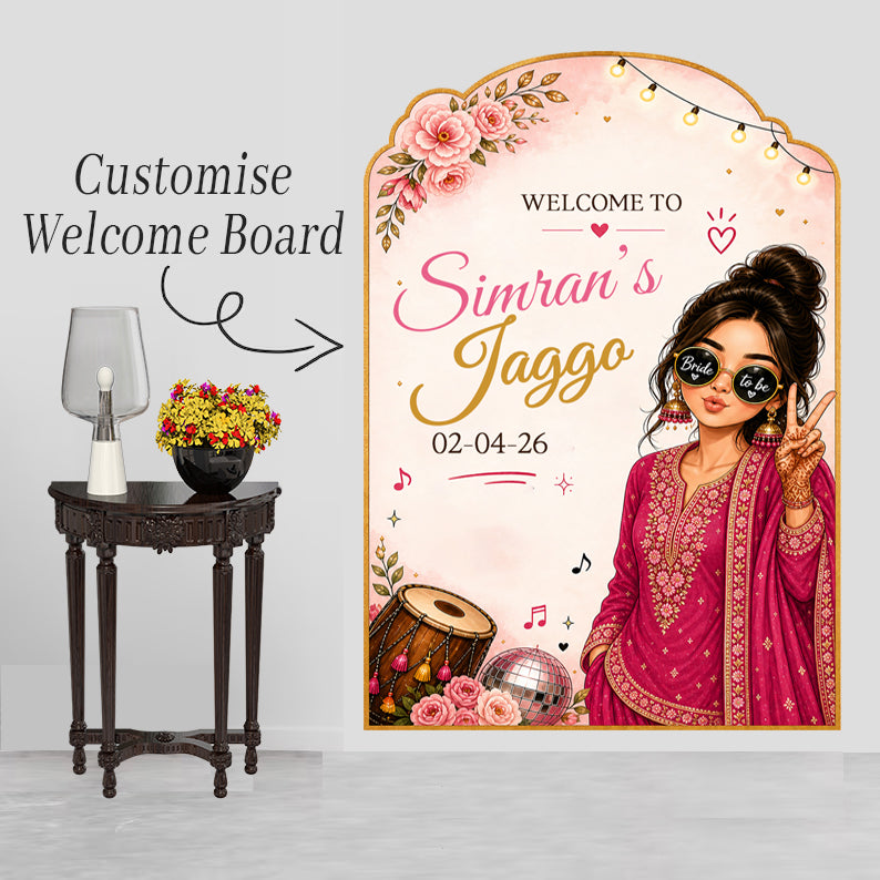 Jaggo Welcome Signage for Punjabi Wedding Decoration