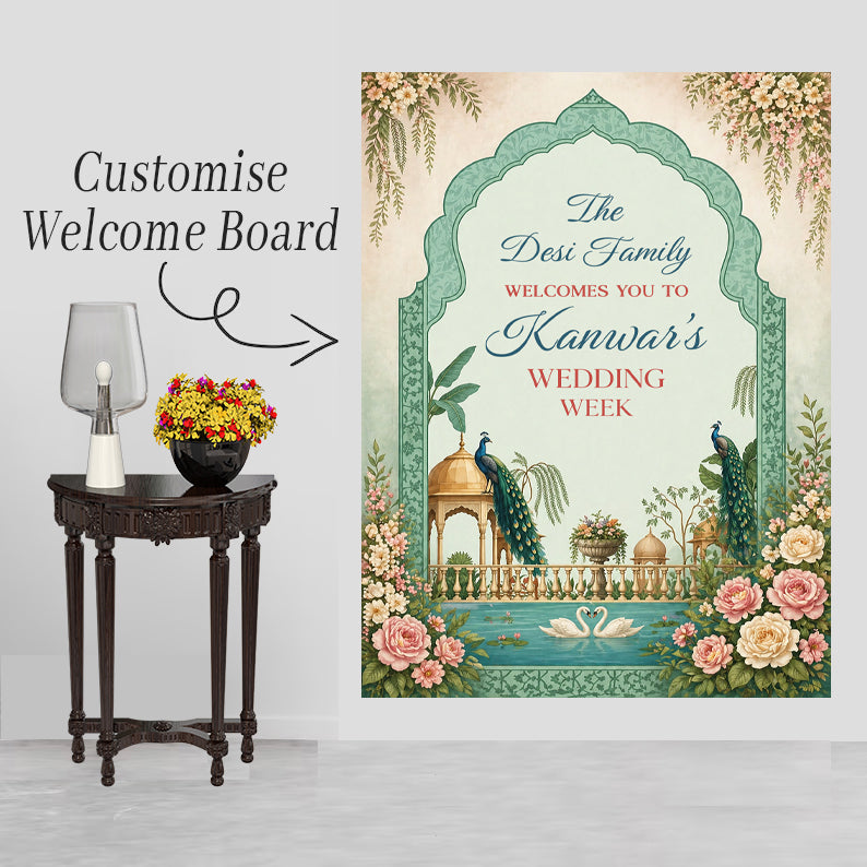 Indian Wedding Week Ceremony Welcome Board for Decoration